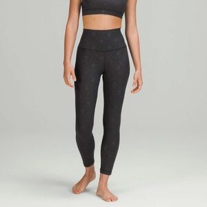 Lululemon Align High Rise Black Pants Leggings Yogo Emboss Logo Size 4